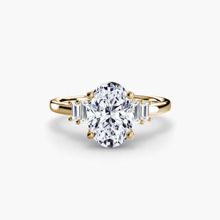Graduated Baguette Accent Engagement Ring