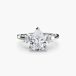 Graduated Baguette Accent Engagement Ring