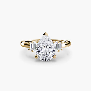Graduated Baguette Accent Engagement Ring