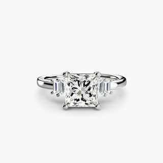 Graduated Baguette Accent Engagement Ring