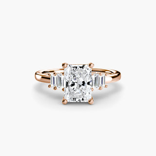 Graduated Baguette Accent Engagement Ring