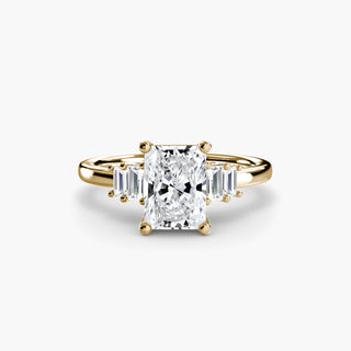 Graduated Baguette Accent Engagement Ring