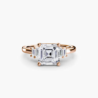 || #metal_rose gold #diamond shape_asscher