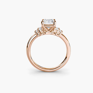|| #metal_rose gold #diamond shape_emerald