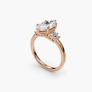 || #metal_rose gold #diamond shape_marquise
