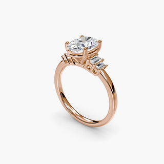 || #metal_rose gold #diamond shape_oval