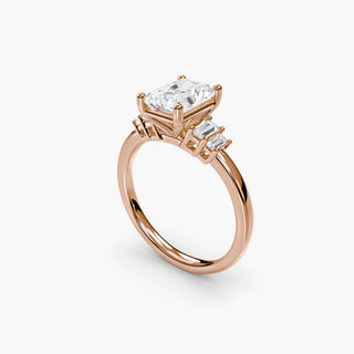 || #metal_rose gold #diamond shape_radiant
