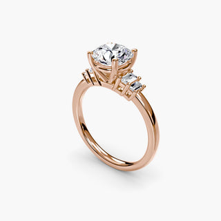 || #metal_rose gold #diamond shape_round
