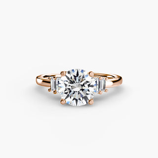 Graduated Baguette Accent Engagement Ring