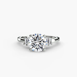 Graduated Baguette Accent Engagement Ring