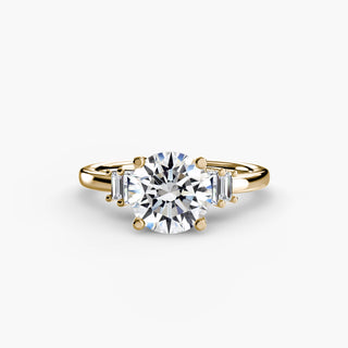Graduated Baguette Accent Engagement Ring
