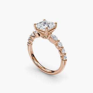 || #metal_rose gold #diamond shape_asscher