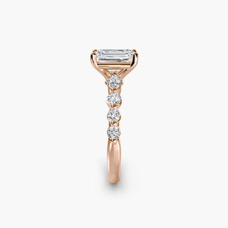 || #metal_rose gold #diamond shape_emerald
