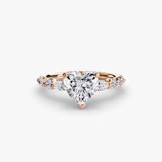 || #metal_rose gold #diamond shape_heart
