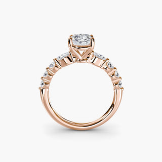 || #metal_rose gold #diamond shape_oval