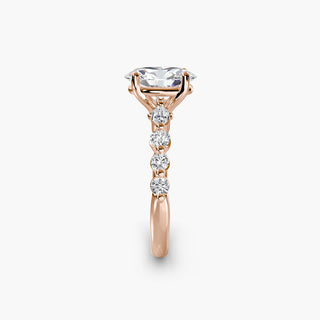 || #metal_rose gold #diamond shape_oval