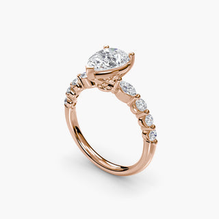 || #metal_rose gold #diamond shape_pear