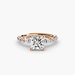 || #metal_rose gold #diamond shape_princess