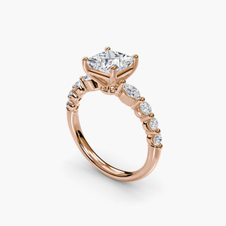 || #metal_rose gold #diamond shape_princess