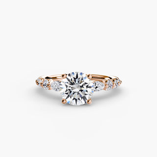 || #metal_rose gold #diamond shape_round