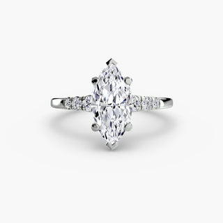 Graduated Round Pavé Accent Engagement Ring