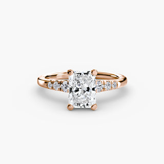 Graduated Round Pavé Accent Engagement Ring