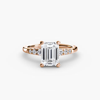 || #metal_rose gold #diamond shape_emerald
