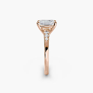 || #metal_rose gold #diamond shape_emerald