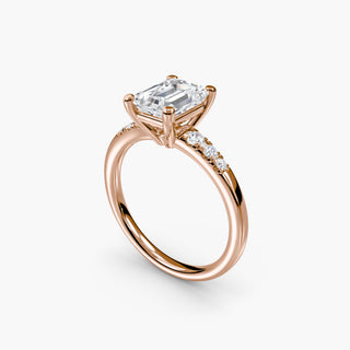 || #metal_rose gold #diamond shape_emerald