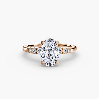 || #metal_rose gold #diamond shape_oval