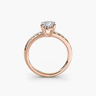|| #metal_rose gold #diamond shape_oval