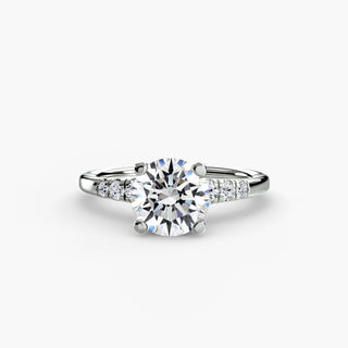 Graduated Round Pavé Accent Engagement Ring