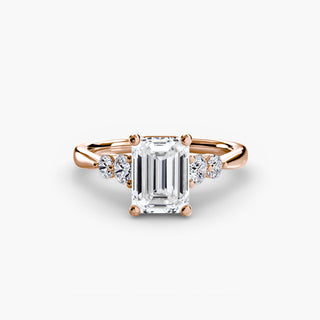 || #metal_rose gold #diamond shape_emerald