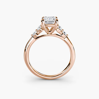 || #metal_rose gold #diamond shape_emerald