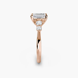 || #metal_rose gold #diamond shape_emerald