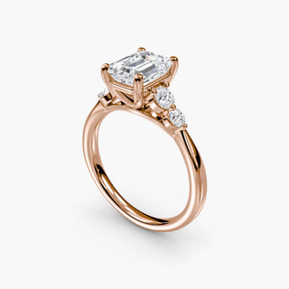 || #metal_rose gold #diamond shape_emerald