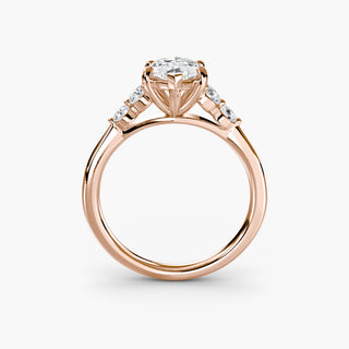 || #metal_rose gold #diamond shape_marquise