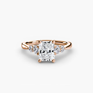 || #metal_rose gold #diamond shape_radiant