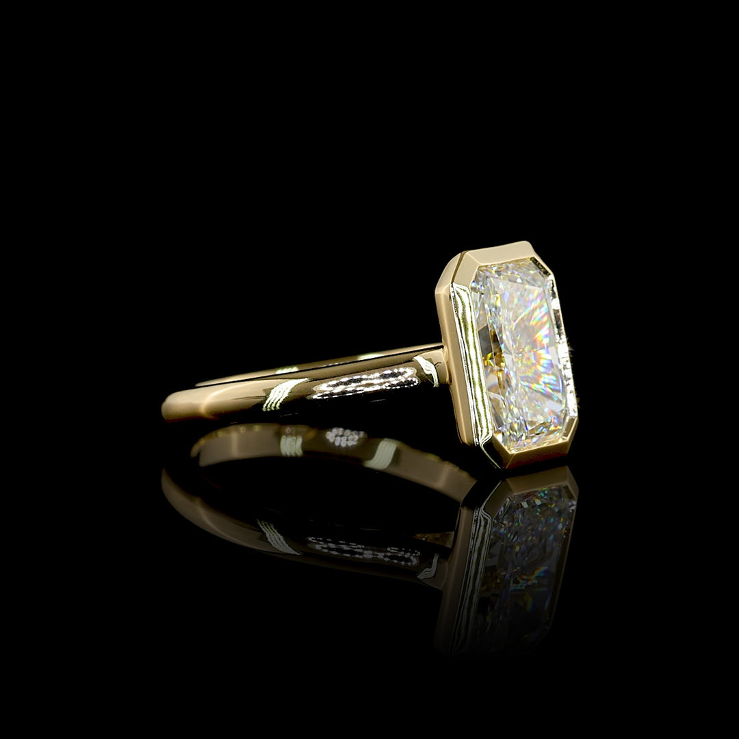 Floating Bezel Lab Grown Diamond Engagement Ring