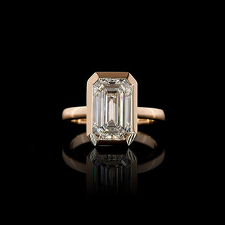|| #diamond shape_emerald #metal_rose gold