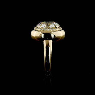 Round Bezel Halo Lab Grown Diamond Engagement Ring