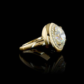 Round Bezel Halo Lab Grown Diamond Engagement Ring