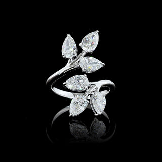 Triple Pear Lab Grown Diamond Bypass Ring