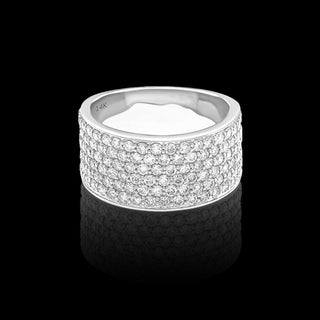 6 Row Wide Pave Lab Grown Diamond Cigar Band