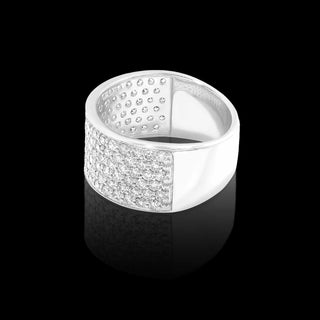 6 Row Wide Pave Lab Grown Diamond Cigar Band