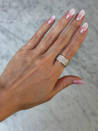 6 Row Wide Pave Lab Grown Diamond Cigar Band