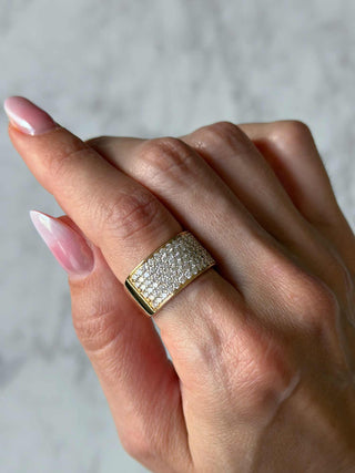 6 Row Wide Pave Lab Grown Diamond Cigar Band