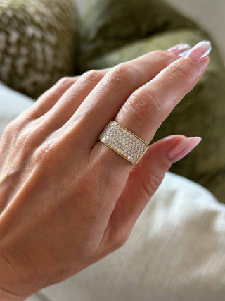 6 Row Wide Pave Lab Grown Diamond Cigar Band