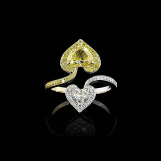 Fancy Yellow Heart Lab Grown Diamond Bypass Ring