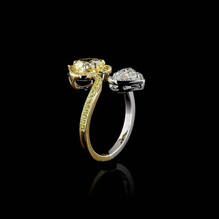 Fancy Yellow Heart Lab Grown Diamond Bypass Ring
